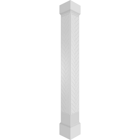 Ekena Millwork Craftsman Classic Square Non-Tapered Herringbone Modern Fretwork Column CC1208ENHBDMIMI